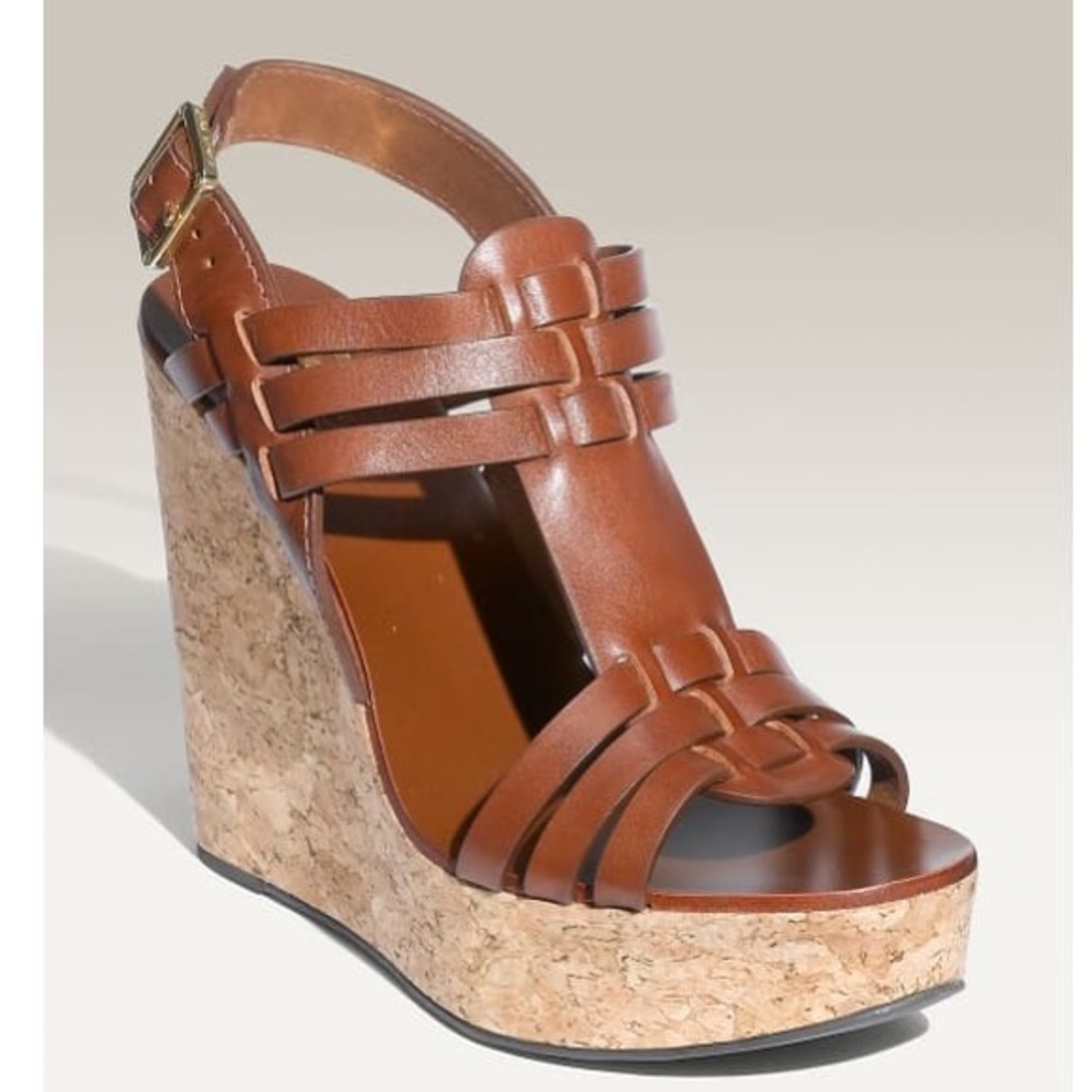 Tory Burch “Leslie” Cork Wedge Sandal